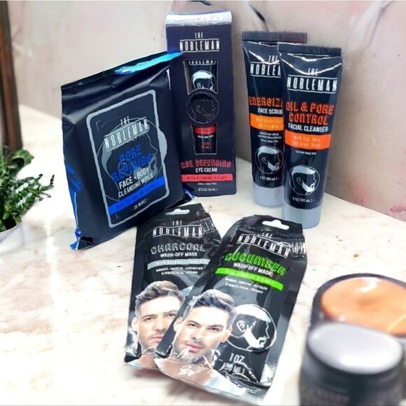 The Nobleman Men's Skin Care Regime Bundle Travel 6pc Set | Cleanser Scrub Mask - Picture 1 of 7